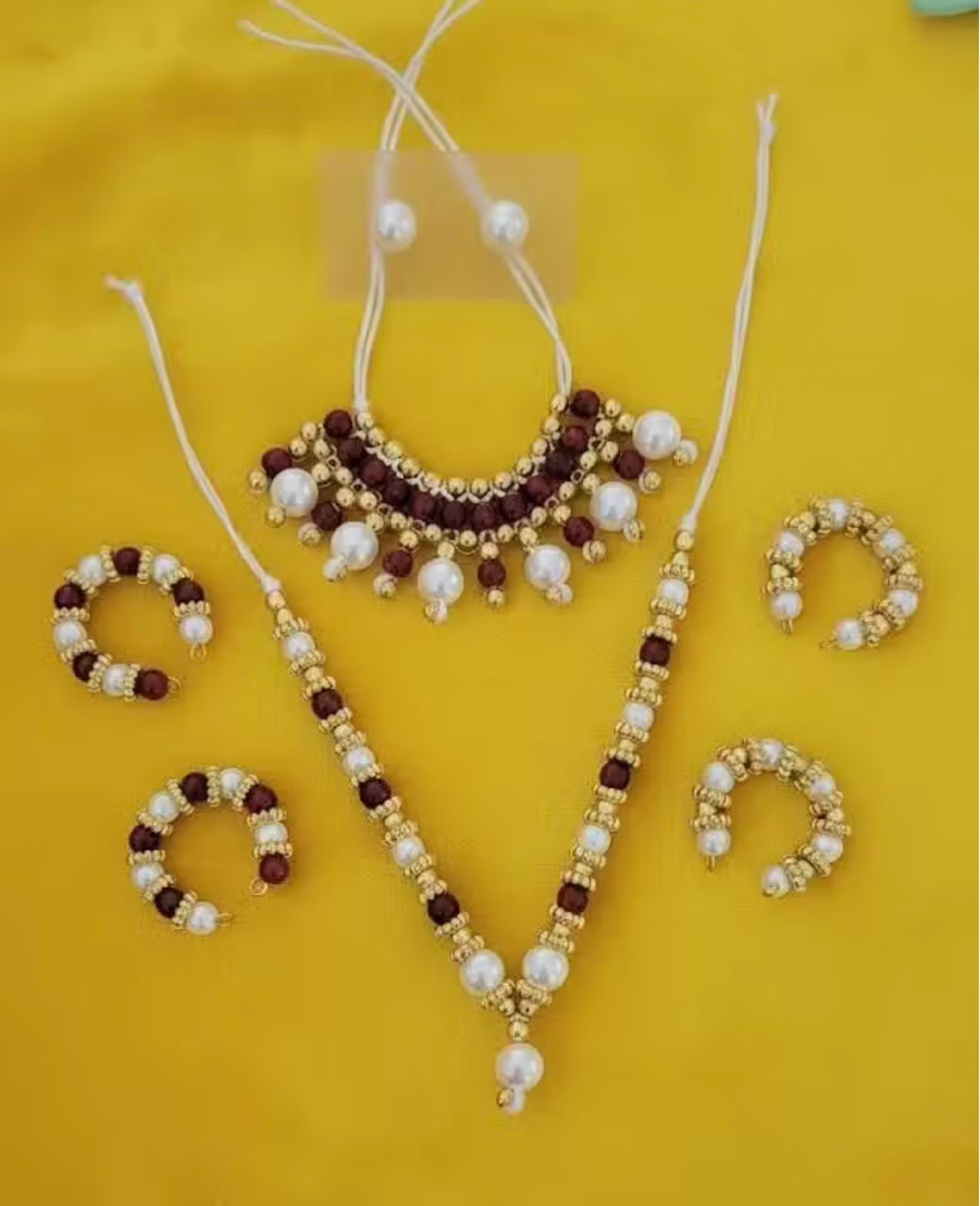 Premium Moti Laddu Gopal Shringar Combo Set with Pearl Mala, Choker, Earrings, Bangles & Kadas | Fits Size No. 2, 3, 4 & 5 | Multi-Color Bal Gopal Jewellery Set